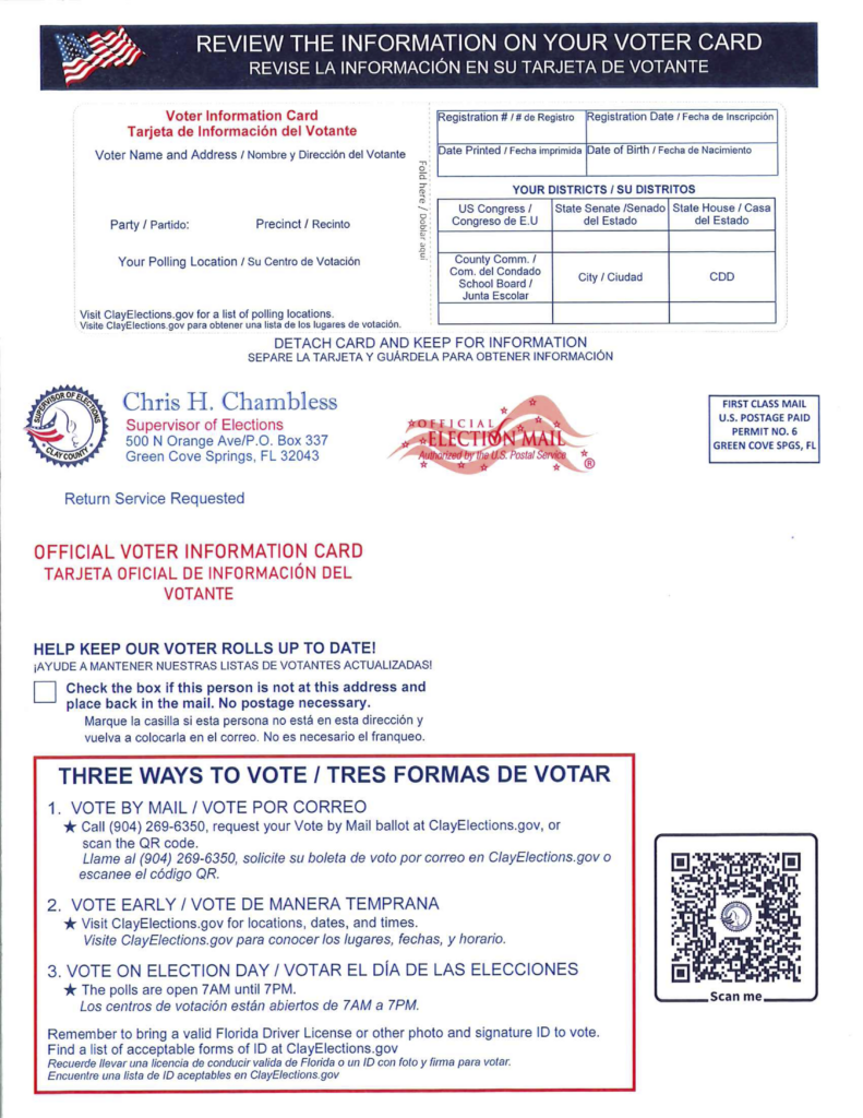 Voter Information Card